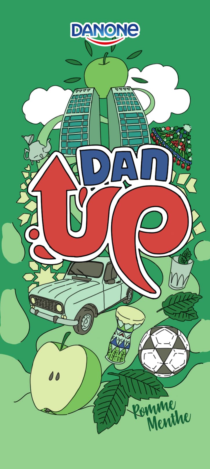 DANUP apple-mint flat illustration