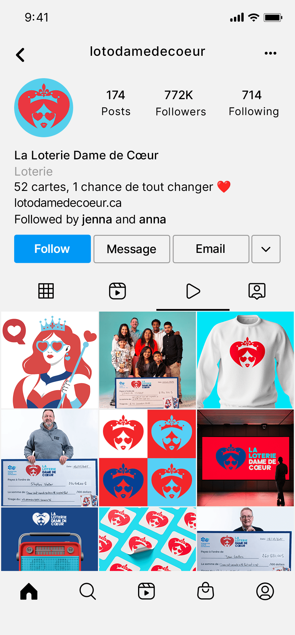 Instagram grid brand application