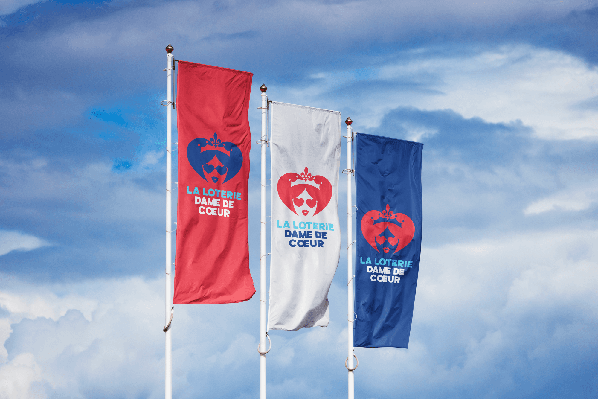 Outdoor flags mockup