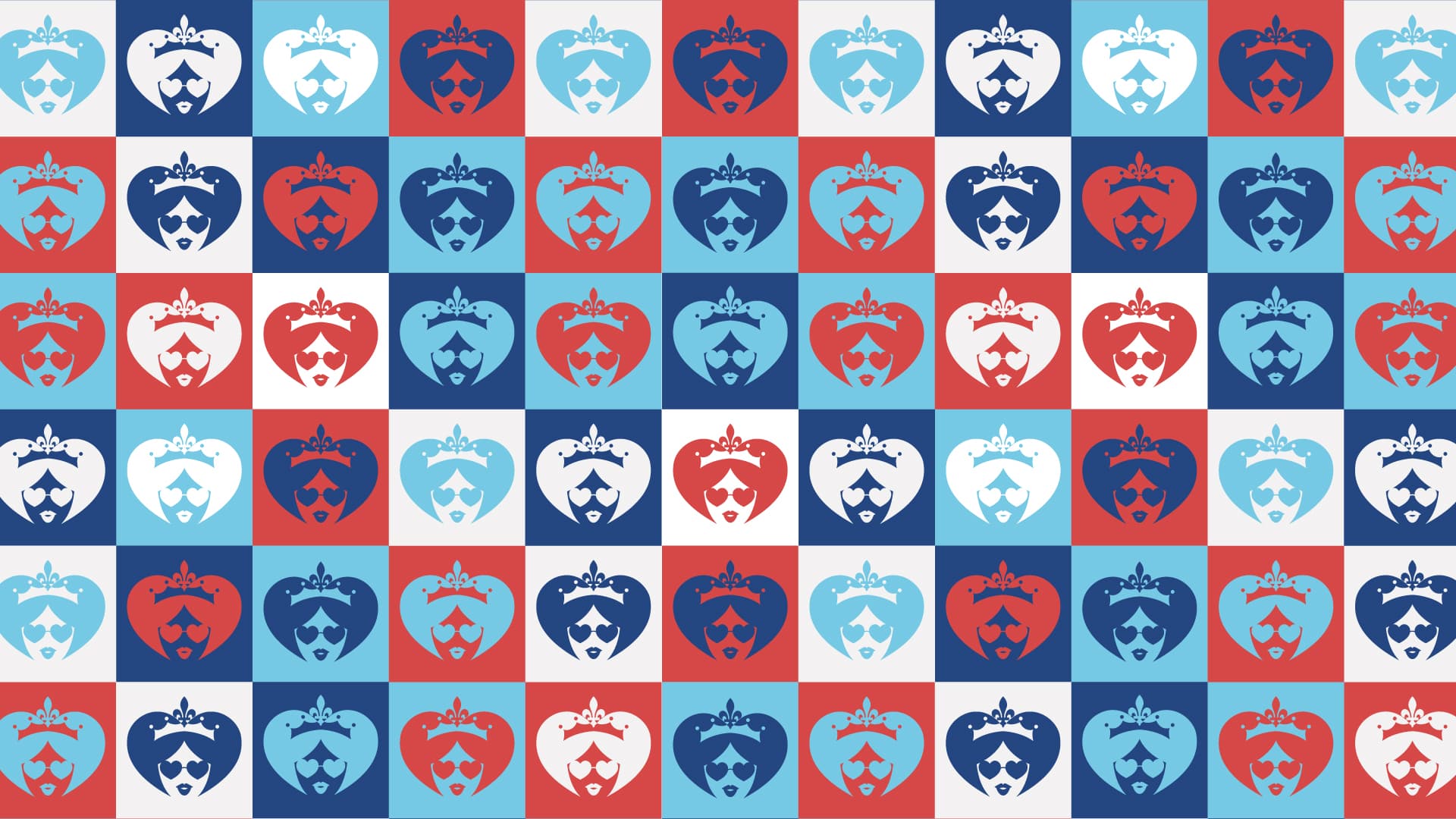 Brand pattern — repeating queen icon tile