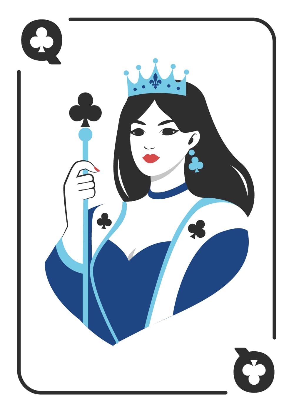 Queen of Clubs illustration