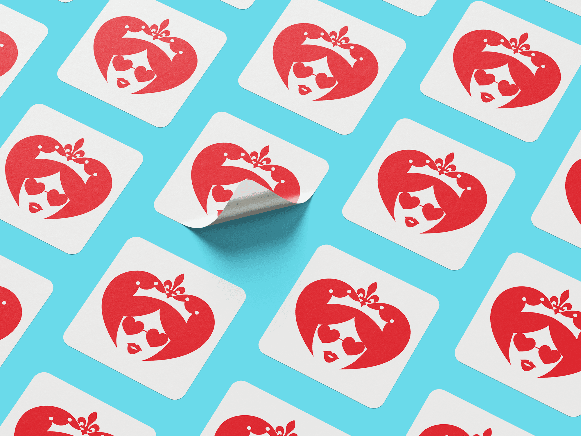 Branded sticker sheet mockup