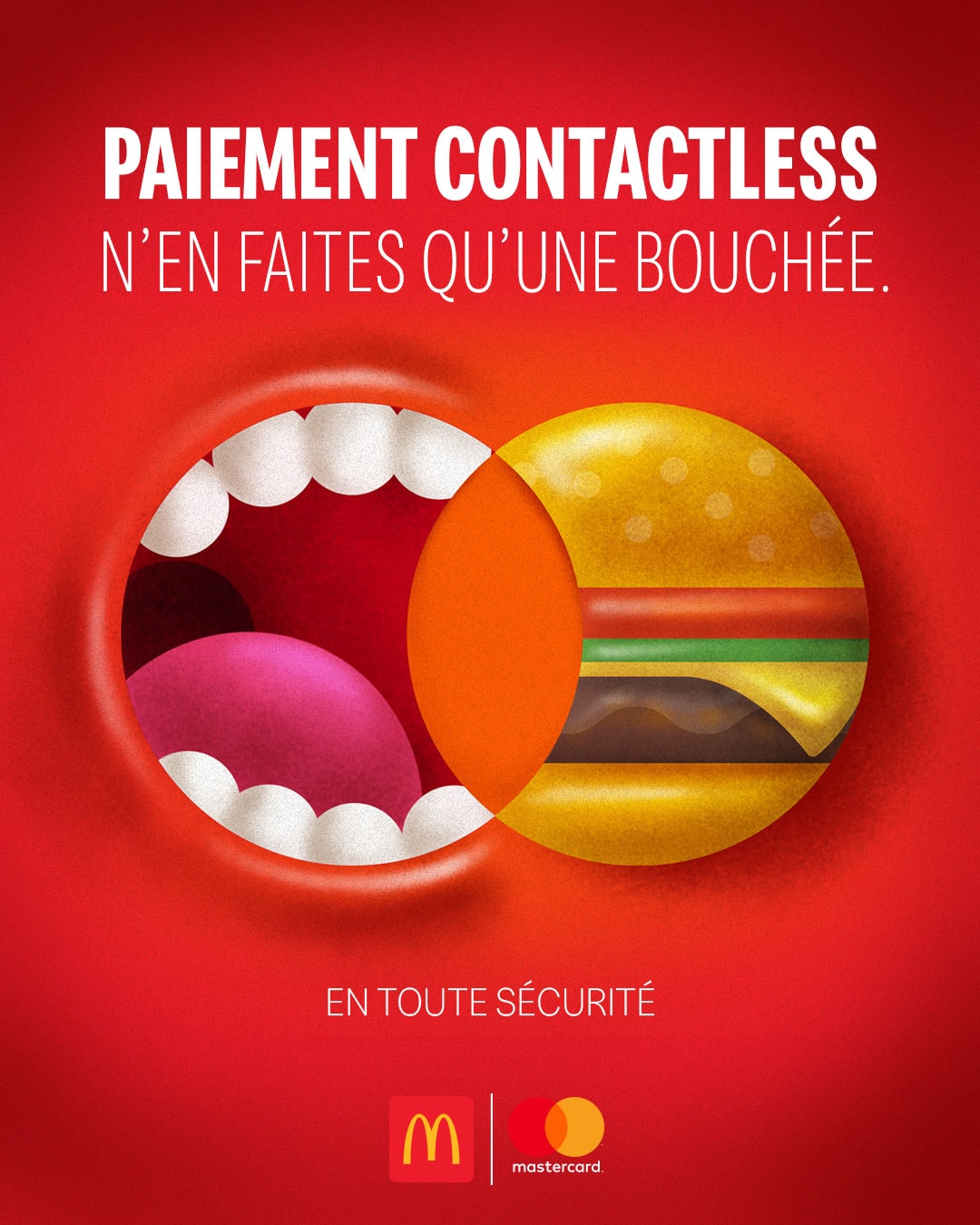 McDonald's × Mastercard — "N'en faites qu'une bouchée" contactless payment poster